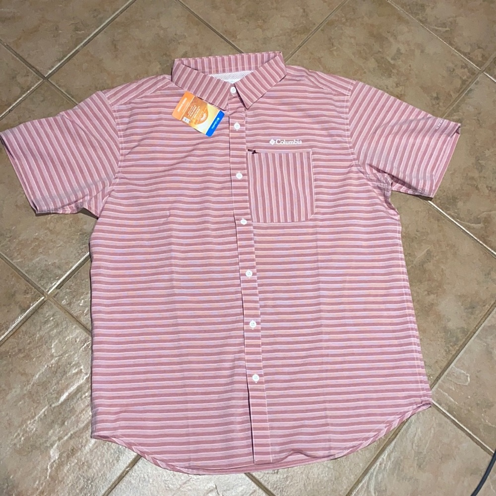 New men’s Columbia Omni-Shade shirt Sz Large